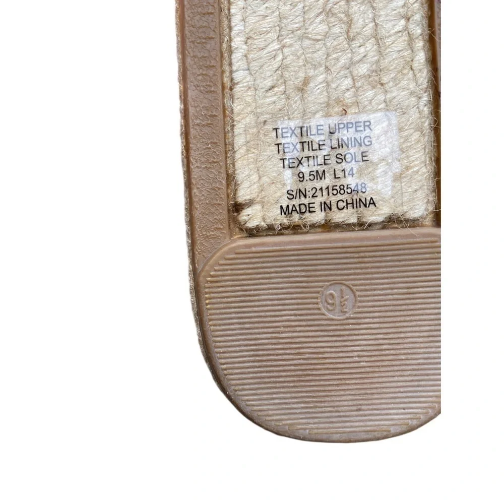Tory Burch Red and Cream Striped Espadrilles size 9.5